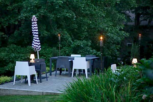 Back patio at Nobnocket Inn