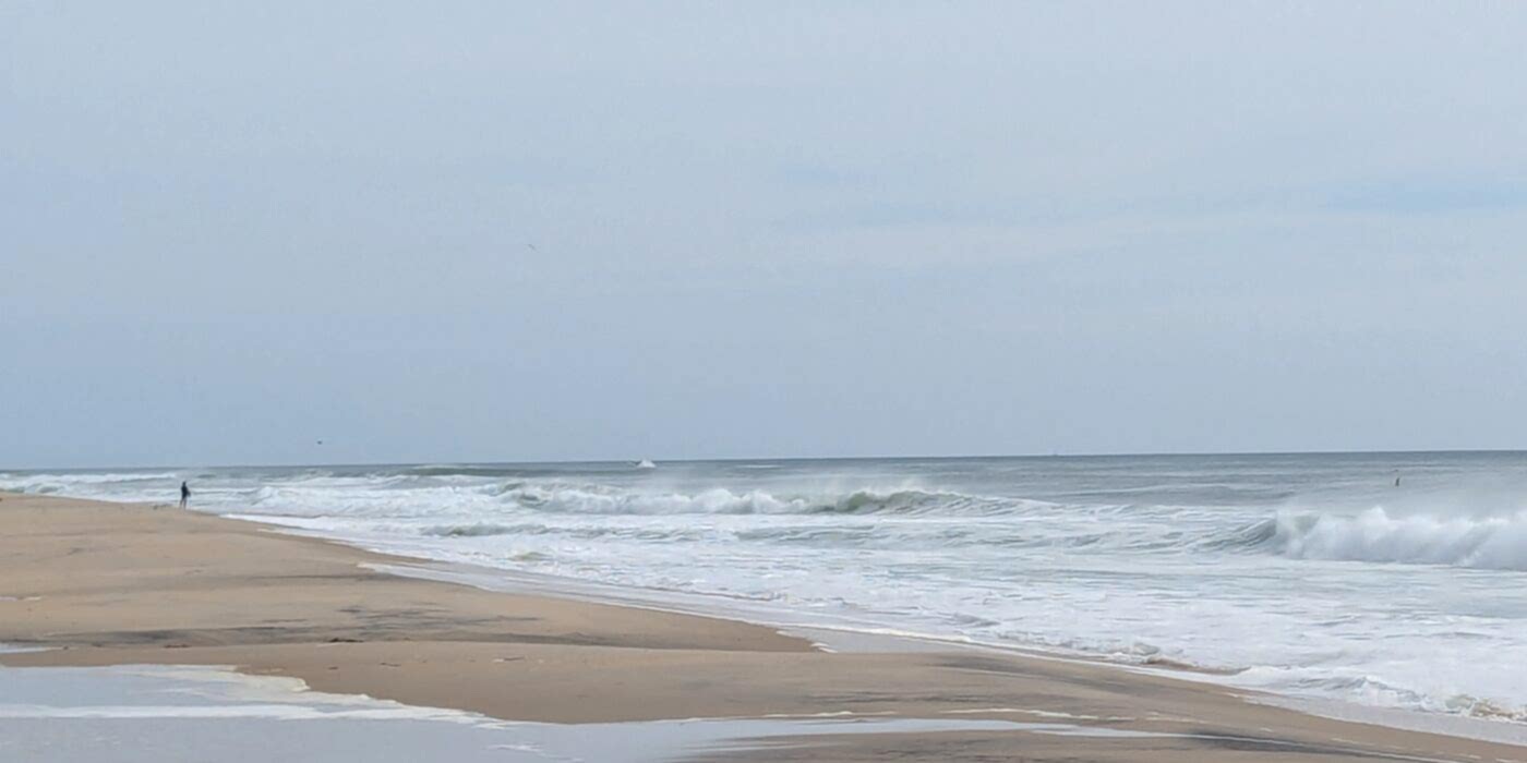Lone Surfer Facing Waves at Squibnocket Pond Beach